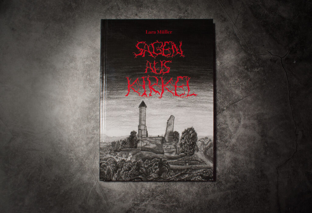 Sagenbuch mit dunklem Hintergrund
