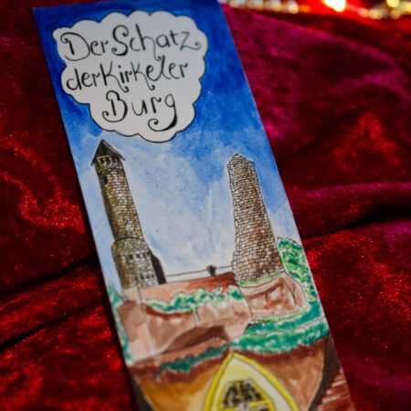 Lesezeichen "Der Schatz der Kirkeler Burg" in Aquarell/ bunt