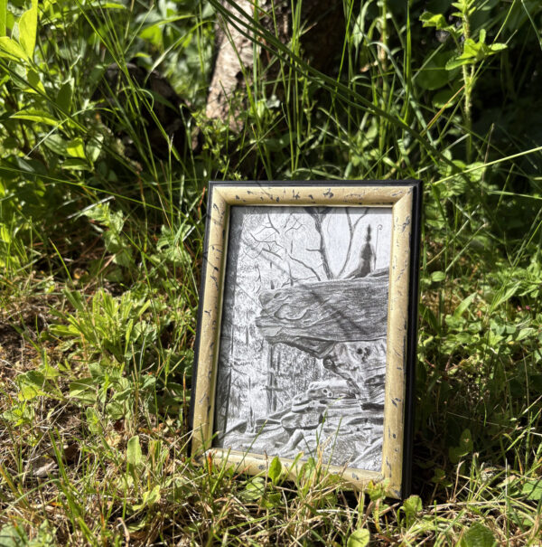 Zeichnung "Permes über dem Wald"