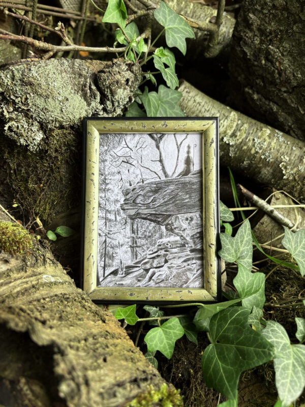 Zeichnung "Permes über dem Wald"